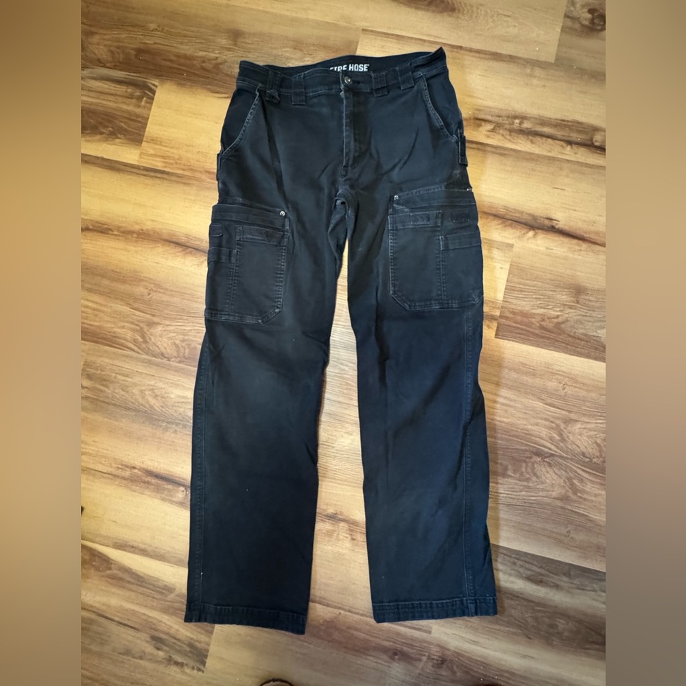 Duluth Trading Co Flex Fire Hose Black Cargo Work Pants